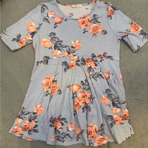 Hello MIZ Blue and Orange Floral Design, maternity